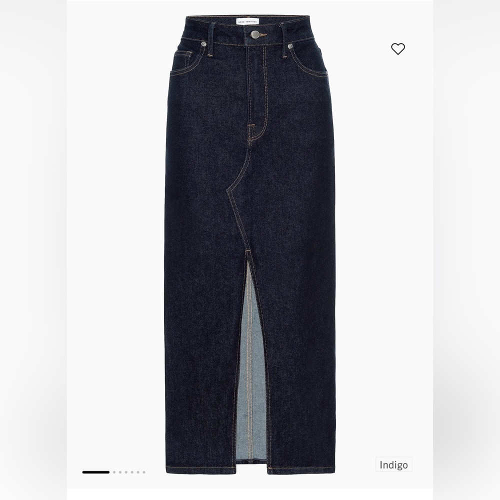 New Good American
Stretch Denim Midi-Skirt in Indigo